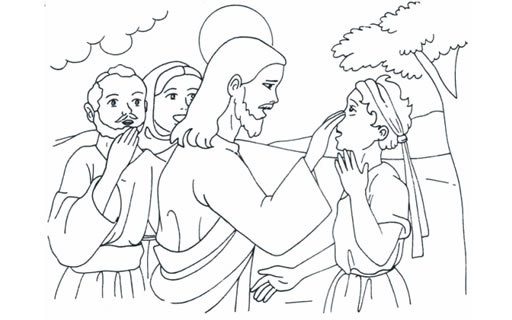 Colorea a Jesucristo con los enfermos