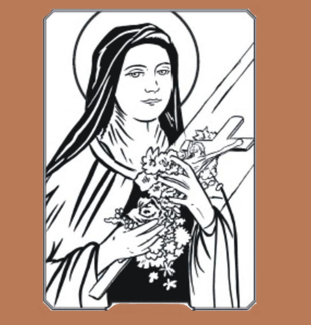 Colorea a santa Teresa de Lisieux, Patrona de las Misiones