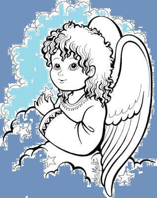 Dibujos para colorear de los ángeles custodios