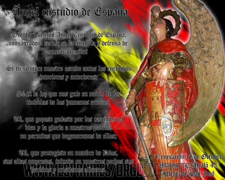  "Tú, príncipe de la celestial milicia, relega al infierno con divino imperio a Satanás y a los demás espíritus malignos que, en su intento de perder a las almas, recorren la tierra". Sí, que "no es nuestra lucha contra la carne y la sangre, sino contra los principados, contra las potestades, contra los dominadores de este mundo tenebroso, contra los espíritus malos de los aires".